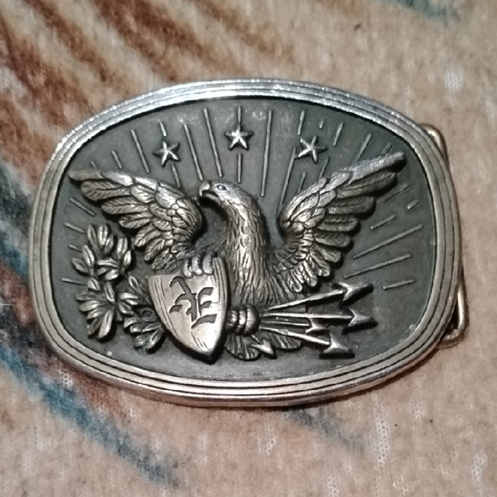Source Unknown Silver Eagle Belt Buckle